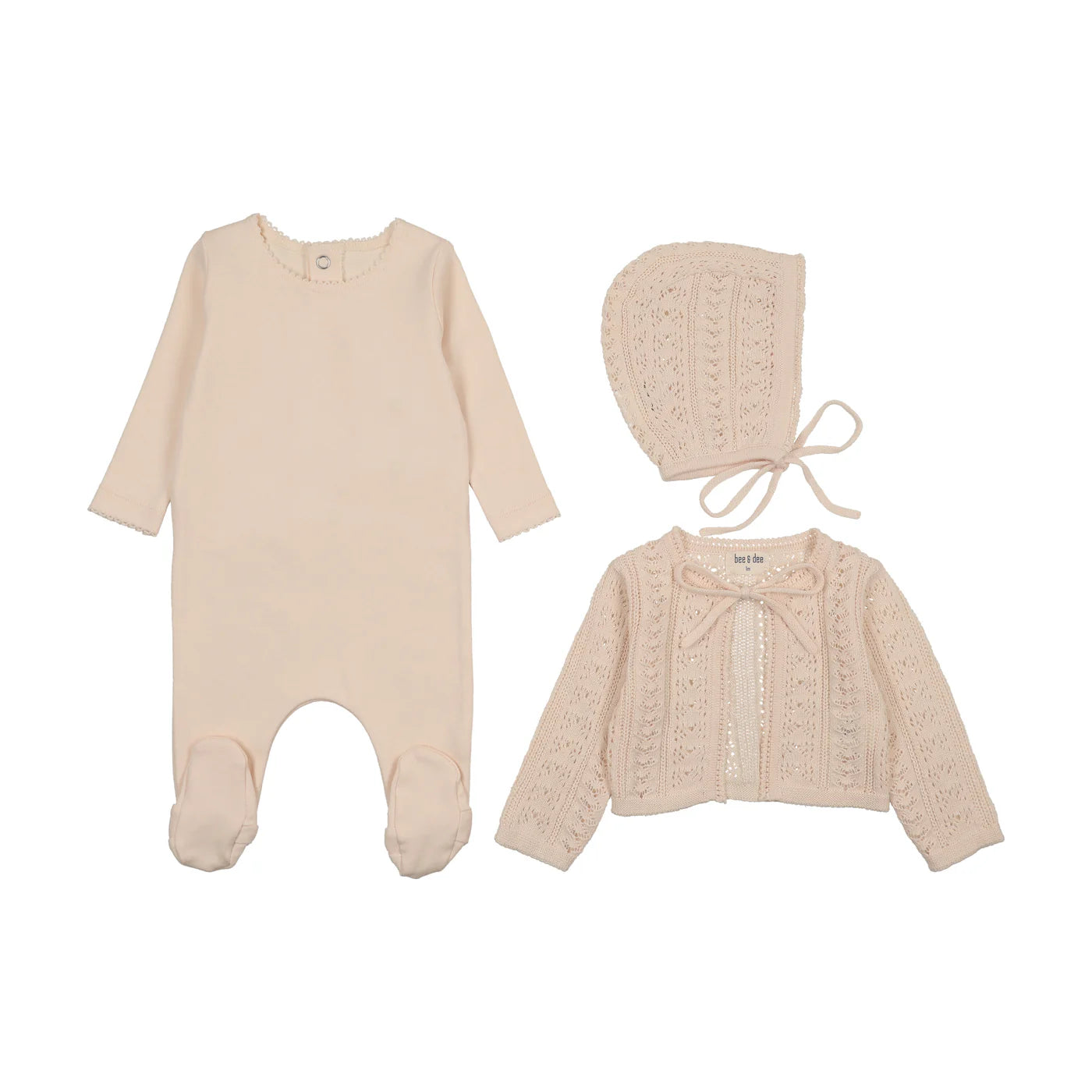Girls Intricate Knit Cardigan Footie