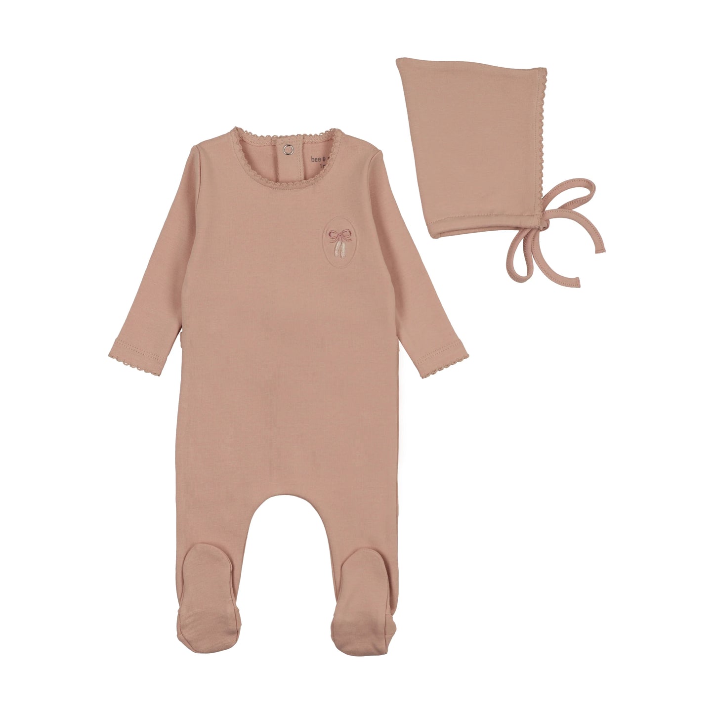 Raised Embroidery Footie & Bonnet
