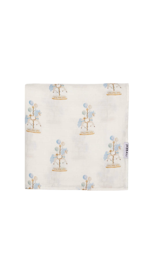 Blue Water Print Carousel Swaddle