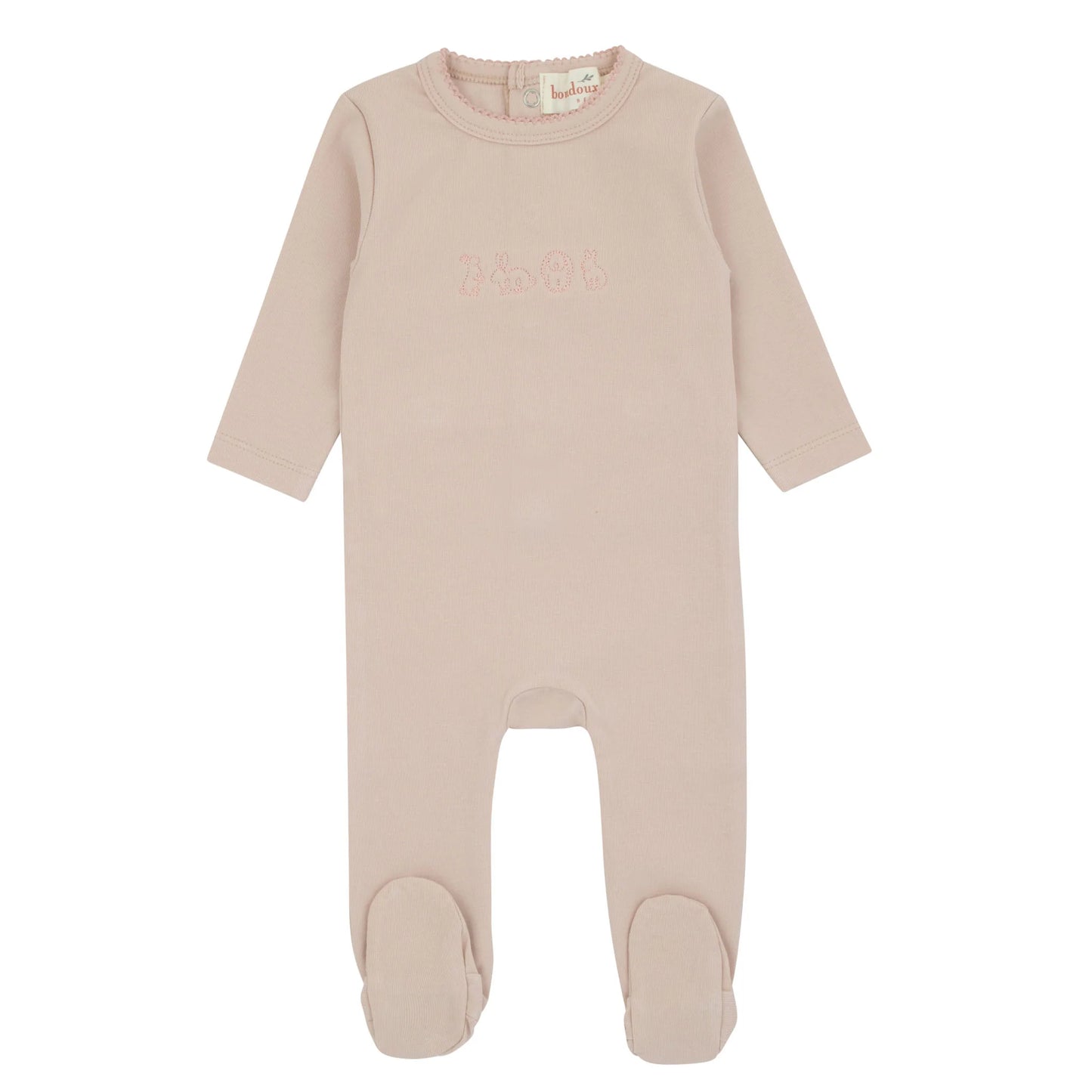 Bunny Embroidery Pink Footie