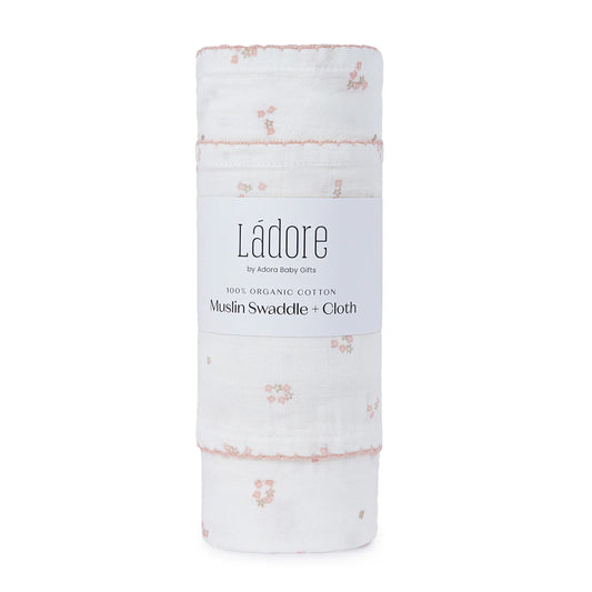 Mini Floral Blush Swaddle + Cloth