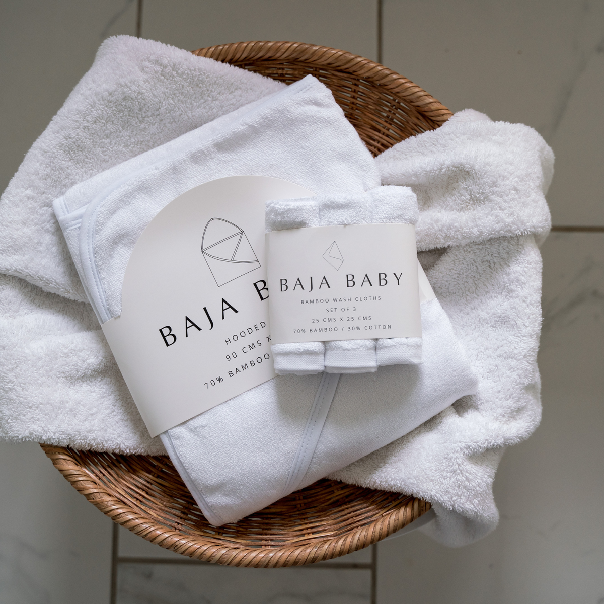 Bamboo/Cotton Wash Cloths | 3 Pack: Off White